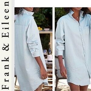 FRANK & EILEEN Buttondown Shirt Dress size Medium style Mary in classic blue